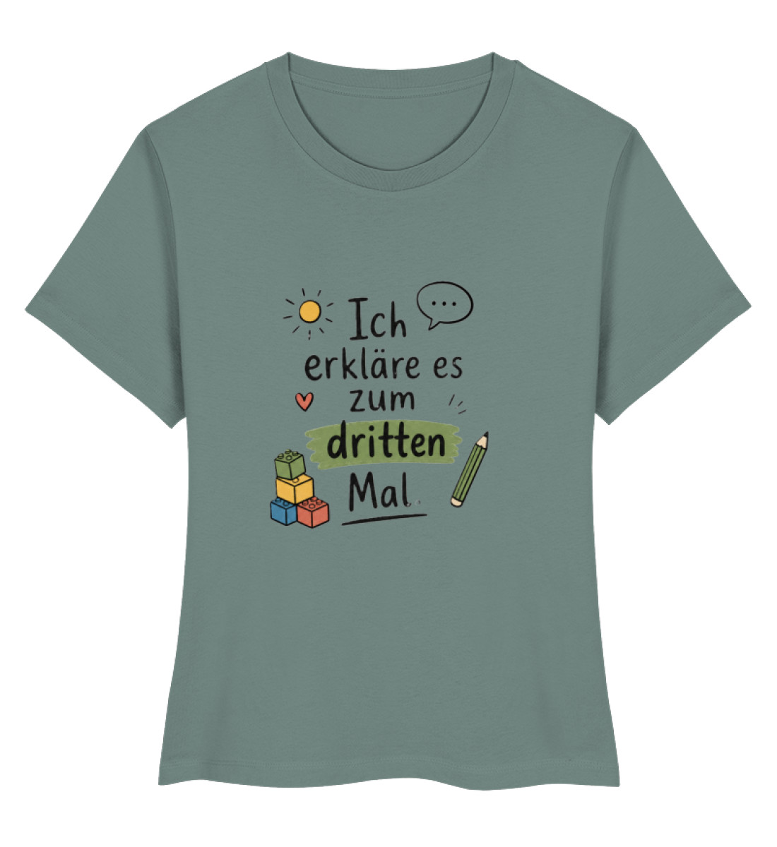 daycare teacher shirt Erzieherin Shirt lustig ich erkläre es zum dritten Mal - Ladies Premium Organic Shirt-7236
