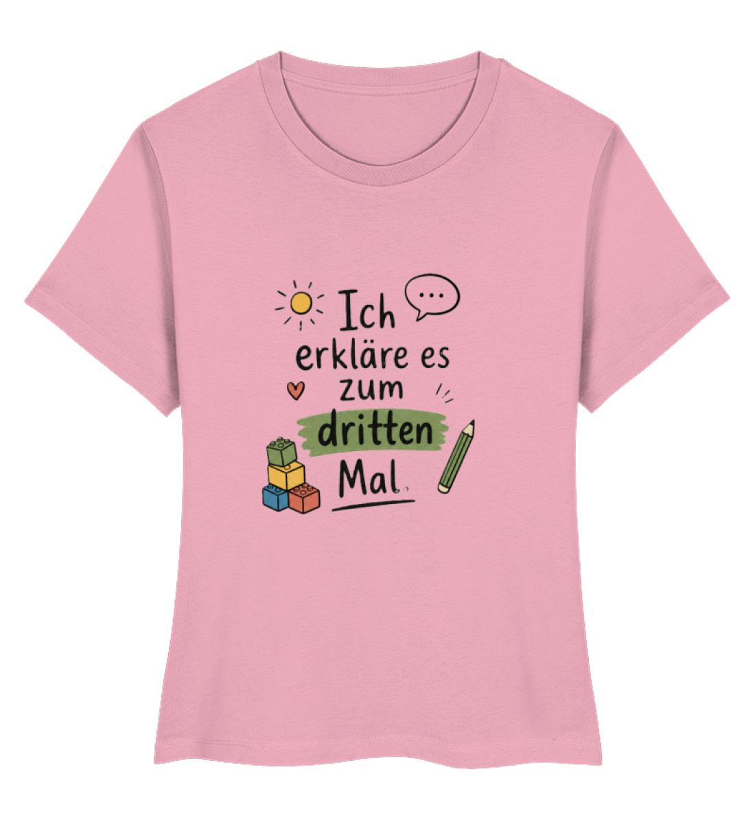 daycare teacher shirt Erzieherin Shirt lustig ich erkläre es zum dritten Mal - Ladies Premium Organic Shirt-6883