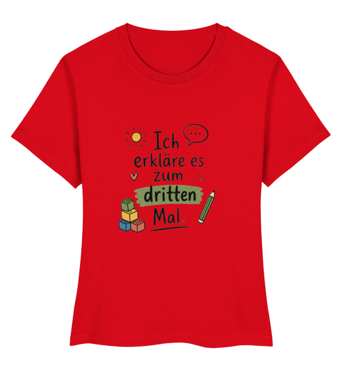 daycare teacher shirt Erzieherin Shirt lustig ich erkläre es zum dritten Mal - Ladies Premium Organic Shirt-6973
