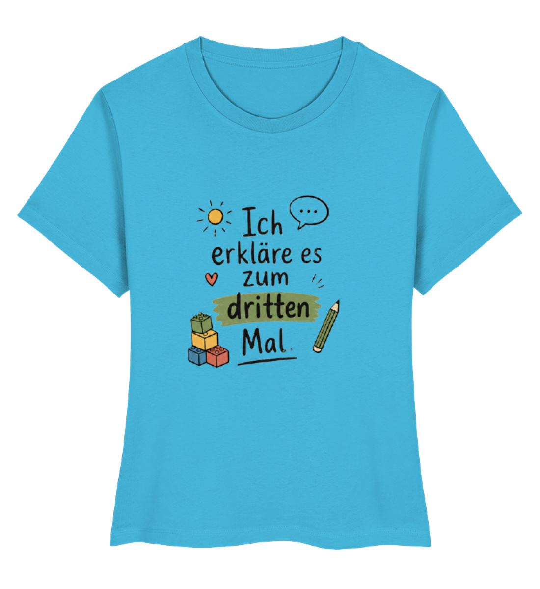 daycare teacher shirt Erzieherin Shirt lustig ich erkläre es zum dritten Mal - Ladies Premium Organic Shirt-7144