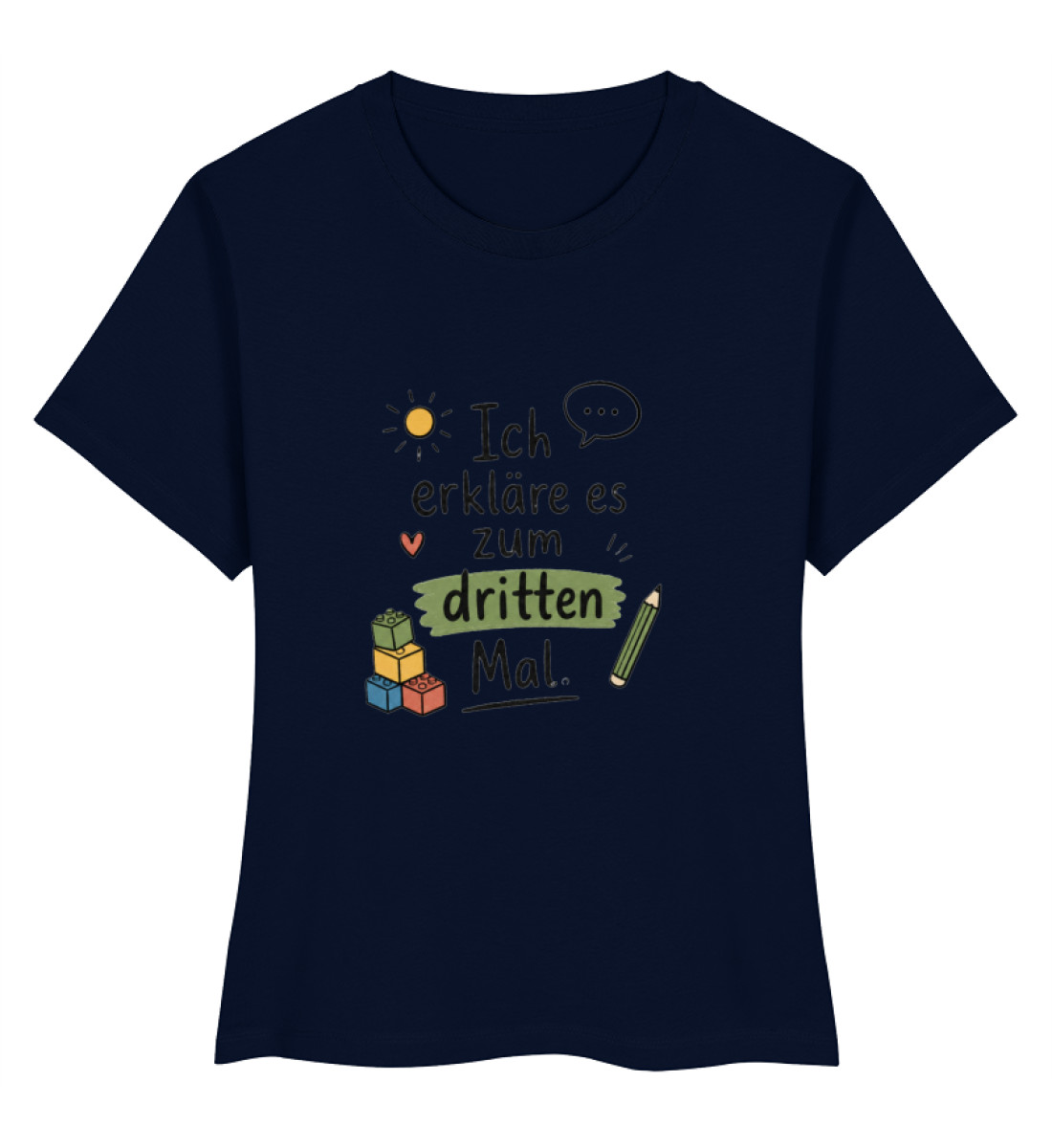 daycare teacher shirt Erzieherin Shirt lustig ich erkläre es zum dritten Mal - Ladies Premium Organic Shirt-6959