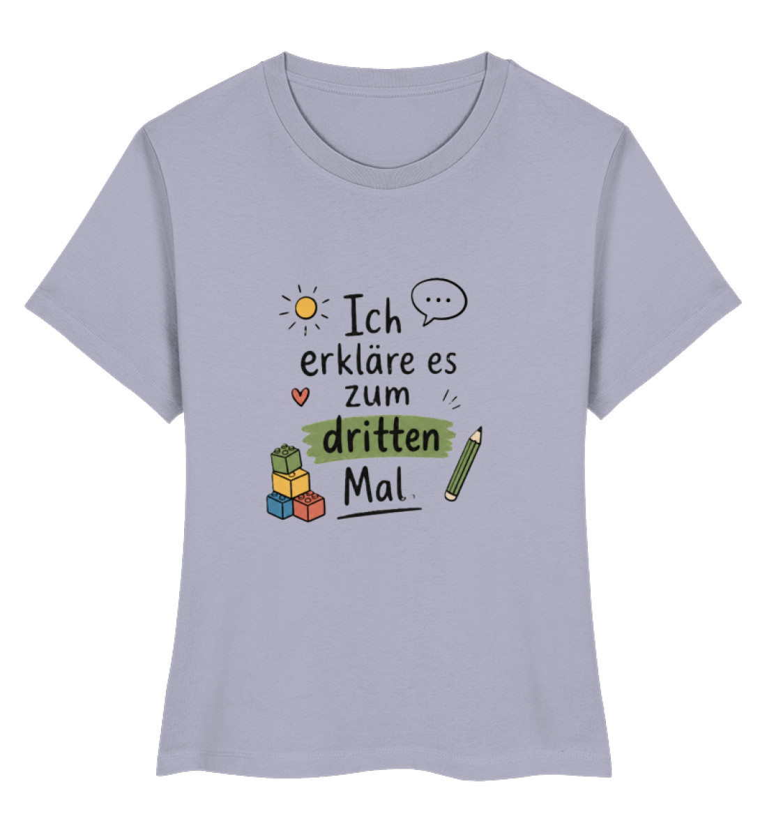 daycare teacher shirt Erzieherin Shirt lustig ich erkläre es zum dritten Mal - Ladies Premium Organic Shirt-7092