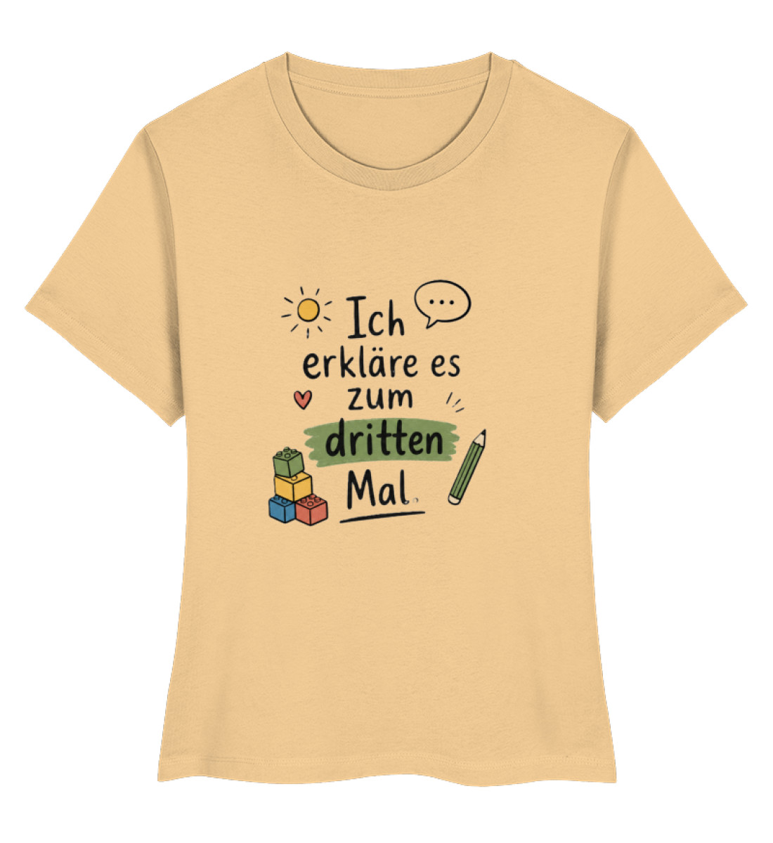 daycare teacher shirt Erzieherin Shirt lustig ich erkläre es zum dritten Mal - Ladies Premium Organic Shirt-7239