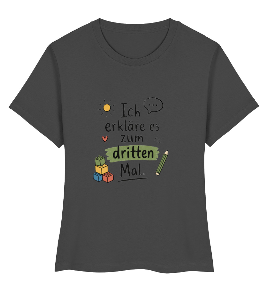 daycare teacher shirt Erzieherin Shirt lustig ich erkläre es zum dritten Mal - Ladies Premium Organic Shirt-6903
