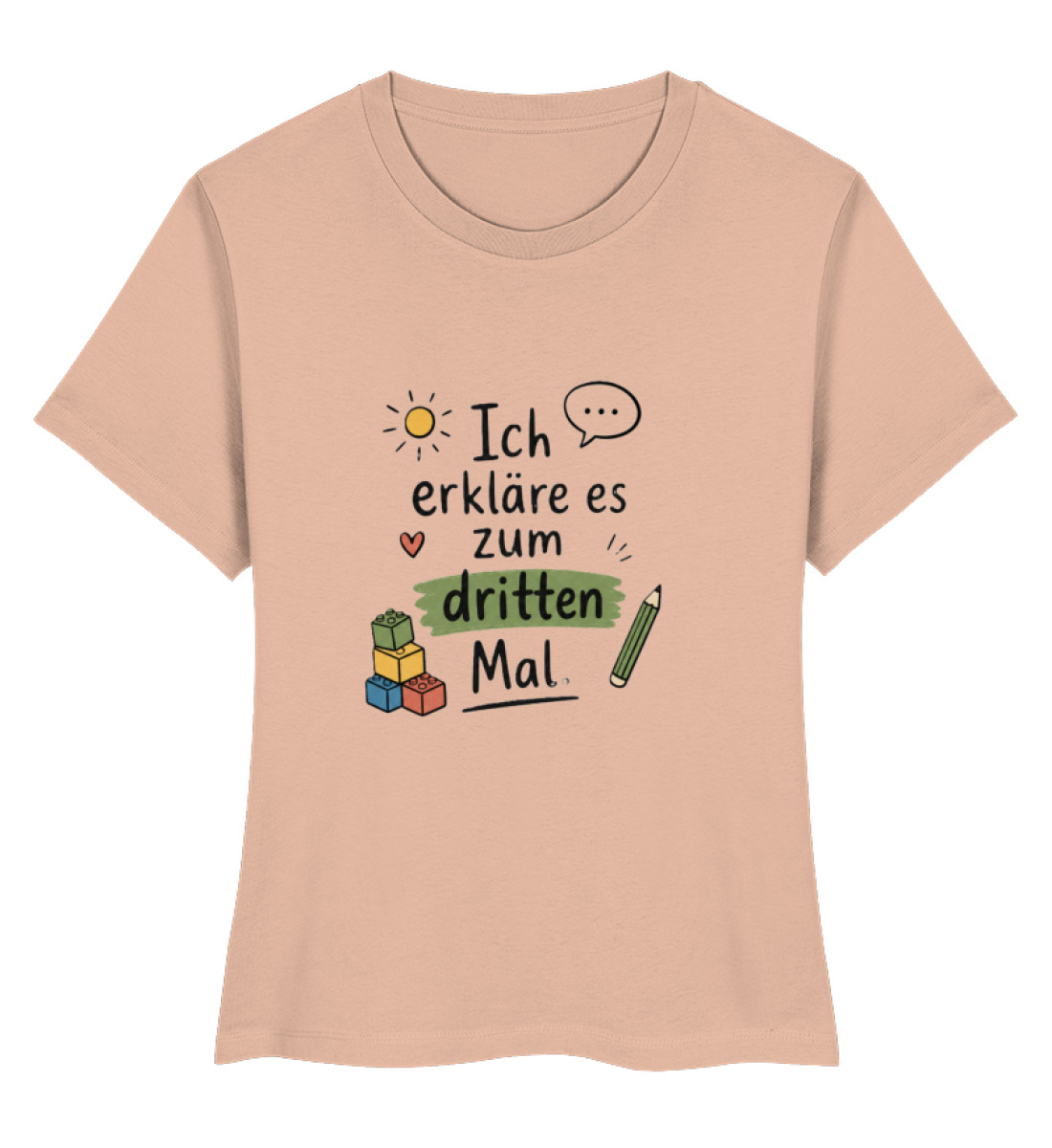 daycare teacher shirt Erzieherin Shirt lustig ich erkläre es zum dritten Mal - Ladies Premium Organic Shirt-7234
