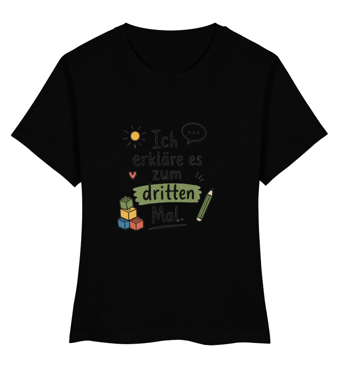 daycare teacher shirt Erzieherin Shirt lustig ich erkläre es zum dritten Mal - Ladies Premium Organic Shirt-16