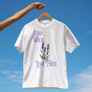 Lavender flower, stay wild live free, boho shirt  - Softstyle T-Shirt