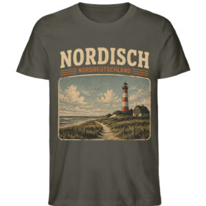 Nordisch Norddeutschland T-Shirt – Vintage Leuchtturm Nordsee Küste Retro Shirt für Nordsee Fans - Men Organic Shirt-7072