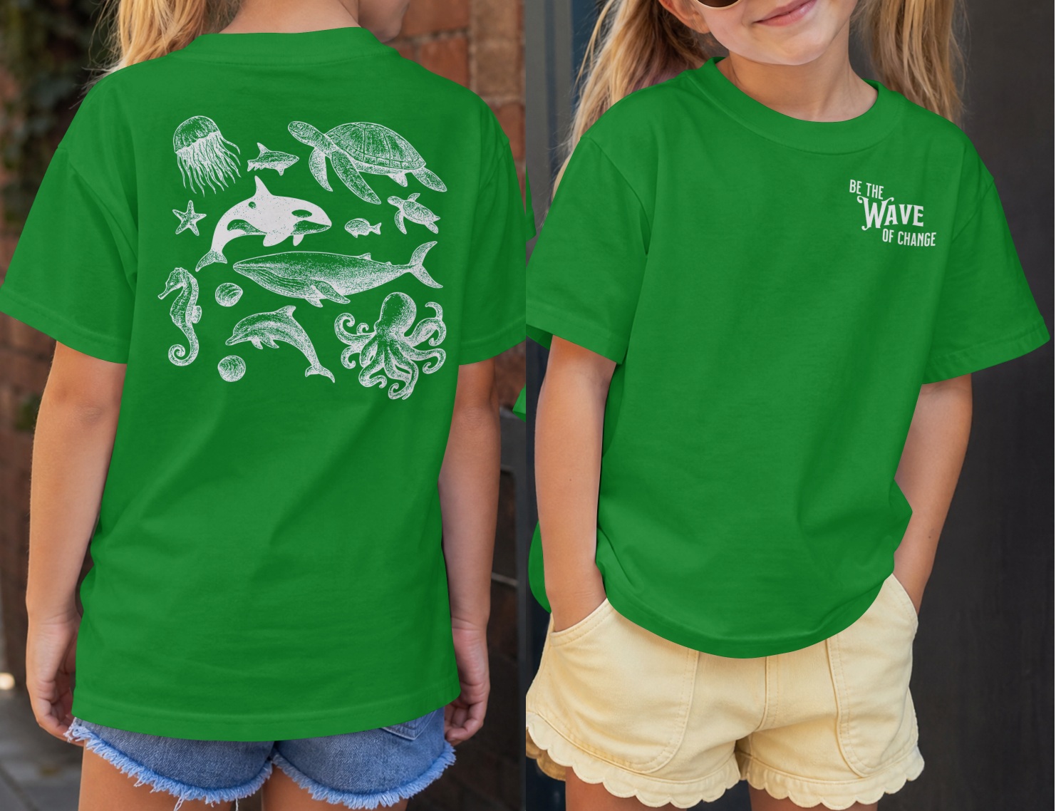 Be the Wave of Change , Orca, Whale, Safe the ocean - Kids Premium Organic T-Shirt 2.0 ST/ST – Bild 3