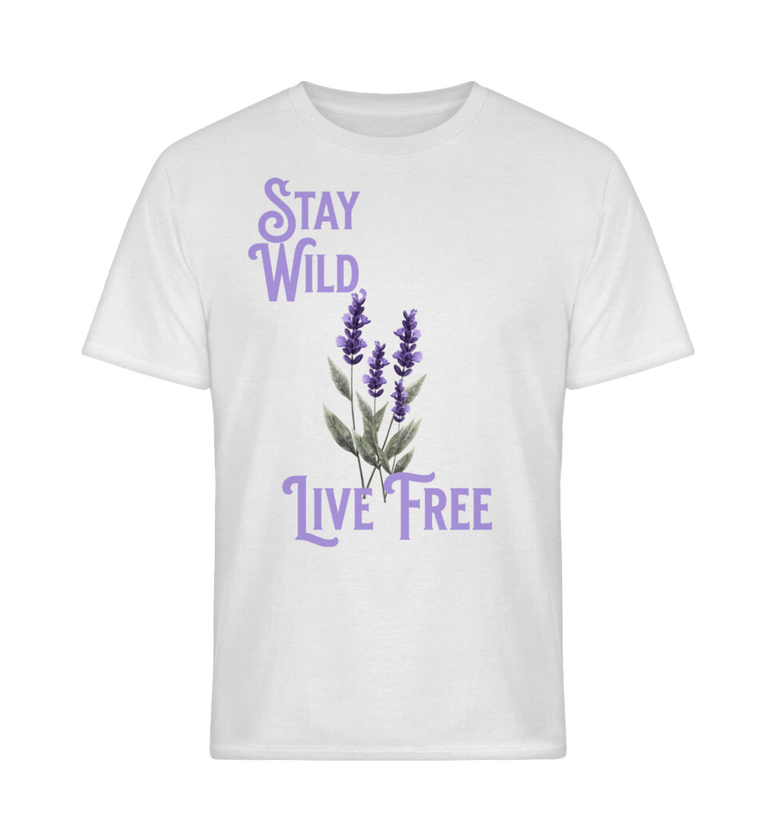 Lavender flower, stay wild live free, boho shirt - Softstyle T-Shirt-3
