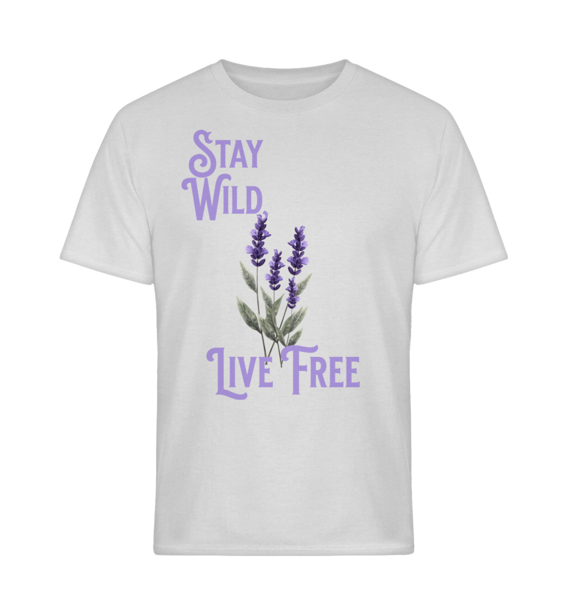Lavender flower, stay wild live free, boho shirt - Softstyle T-Shirt-236