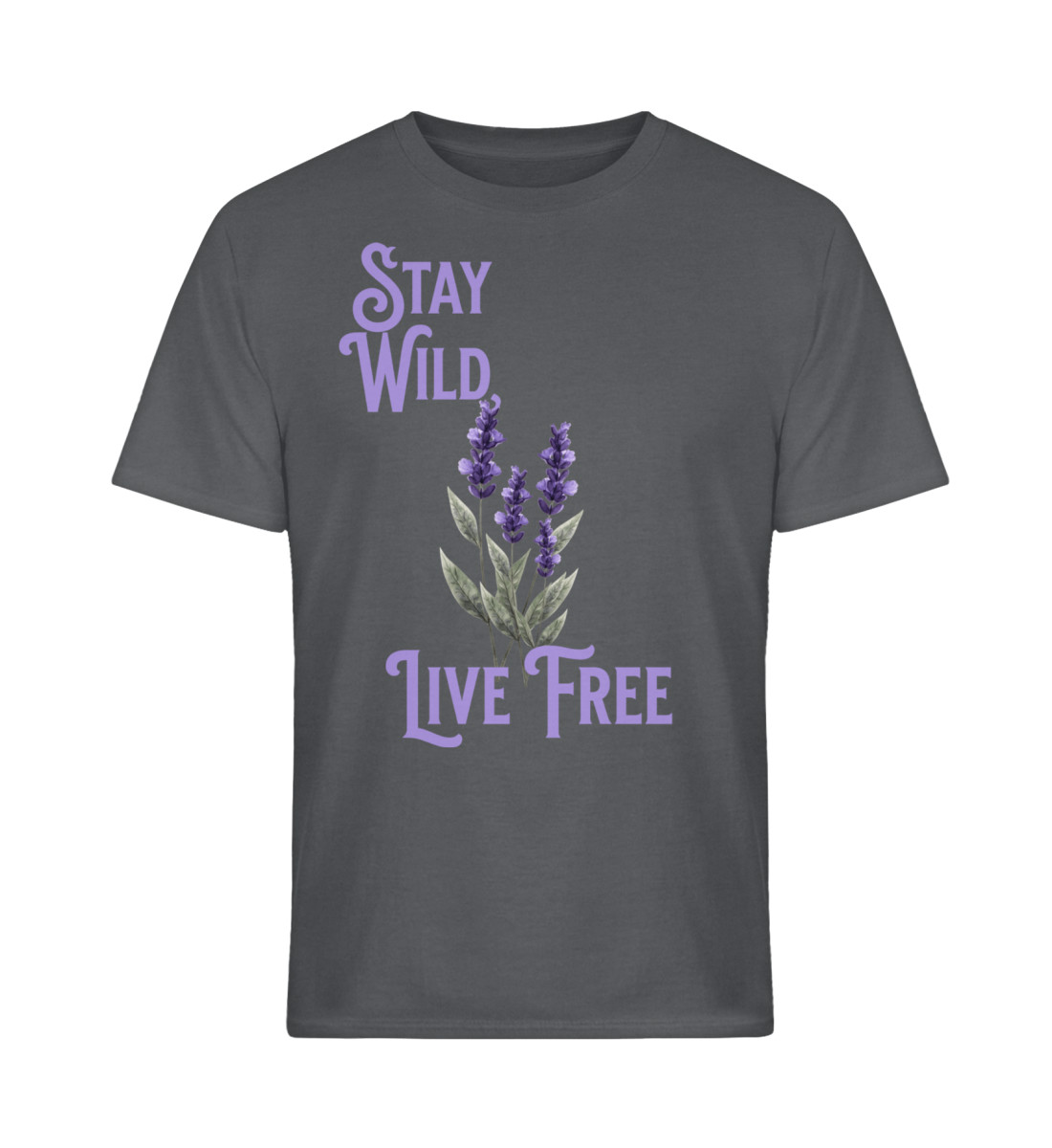 Lavender flower, stay wild live free, boho shirt - Softstyle T-Shirt-70